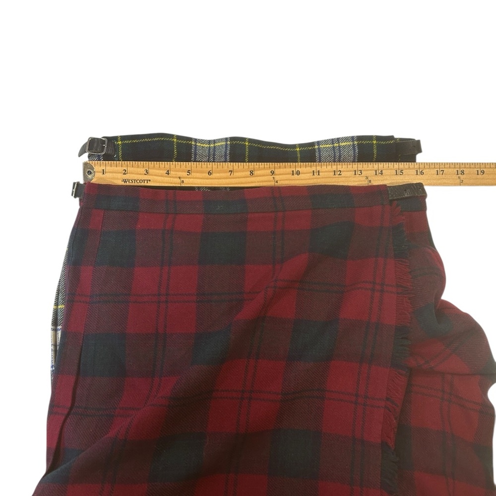 Clan laird skirt kilt womens size 8/10 vintage set 2 red green blue ivory multi - Picture 8 of 15